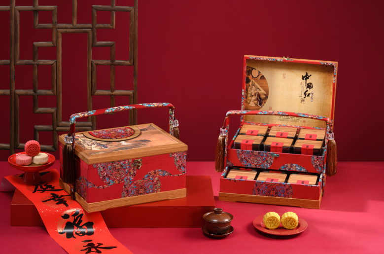 重慶月餅批發(fā)久芝是中秋月餅中國紅精品提籃